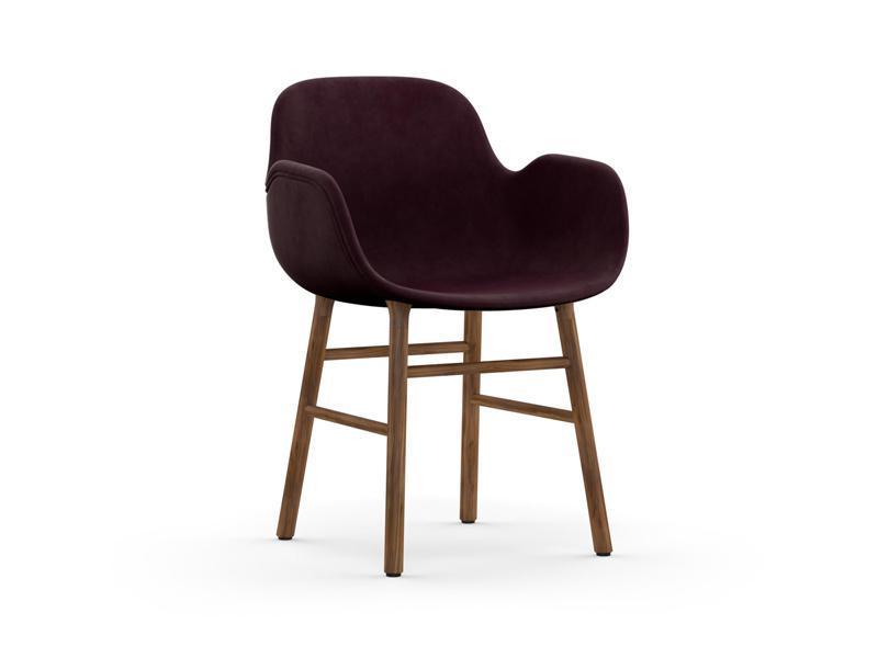 FORM ARMCHAIR WOOD BASE FULL UPHOLSTERY