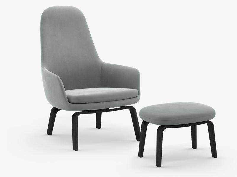 ERA LOUNGE CHAIR HIGH WOOD BASE