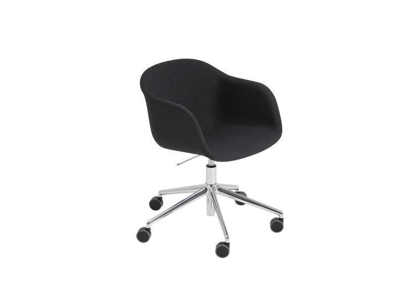 FIBER ARMCHAIR SWIVEL BASE W. CASTORS & GAS LIFT FULL UPHOLSTERY