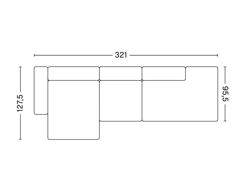 MAGS LOW ARMREST 3 SEATER COMBINATION 4