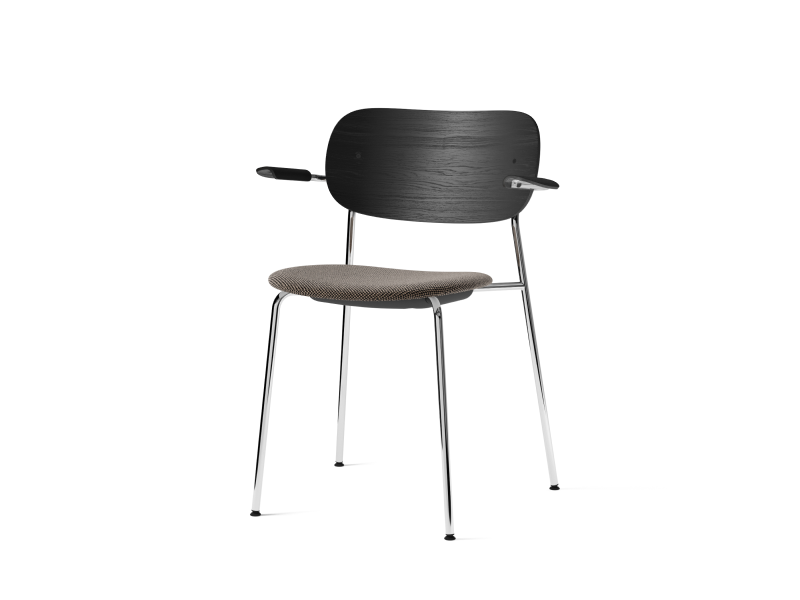 Co Chair With Armrest Seat Upholstered Chrome Base MENU-1176001