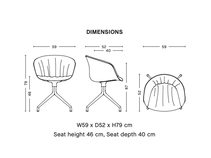 ABOUT A CHAIR - AAC 21 SOFT ARMCHAIR SWIVEL BASE