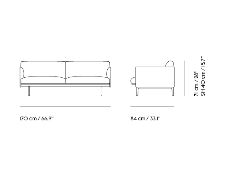 OUTLINE SOFA 2 SEATER
