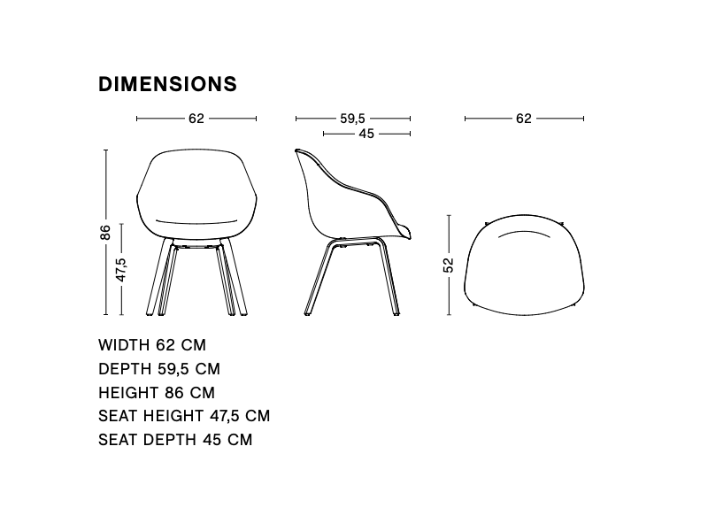 ABOUT A CHAIR - AAC 123 ARMCHAIR WOOD BASE
