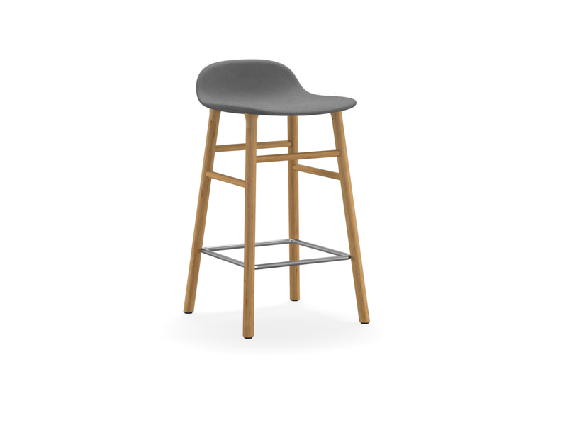 FORM BARSTOOL WOOD BASE FULL UPHOLSTERY