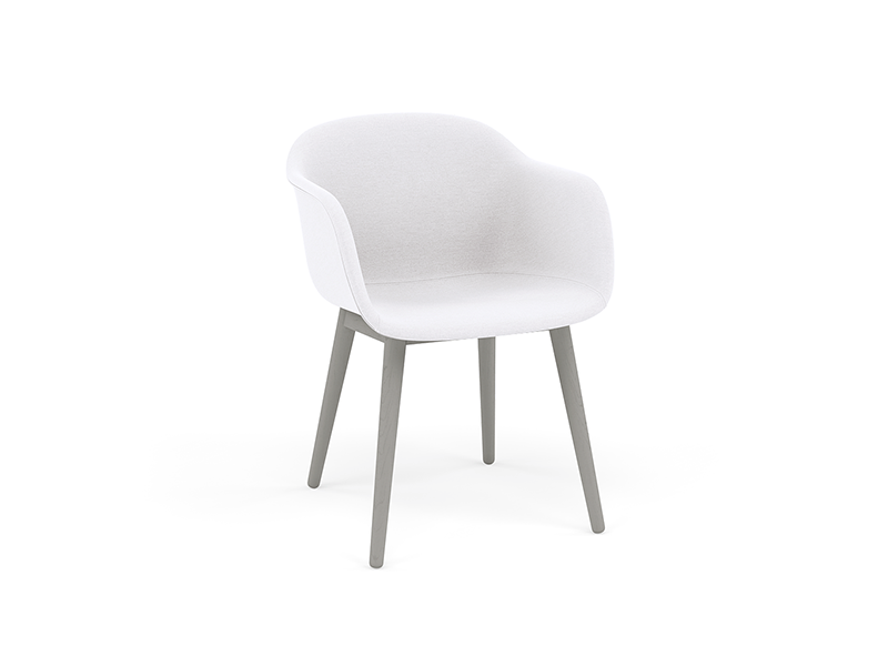 FIBER ARMCHAIR WOOD BASE FULL UPHOLSTERY