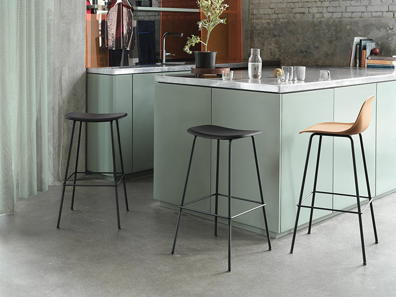 FIBER COUNTER / BAR STOOL WITH BACKREST TUBE BASE FULL UPHOLSTERY