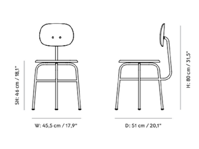 Afteroom Dining Chair Plus Steel Base Full Upholstery MENU-8450001