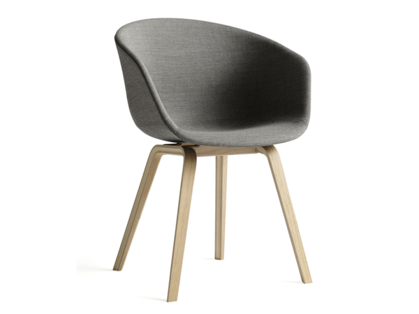 ABOUT A CHAIR - AAC 23 FULL UPHOLSTERY ARMCHAIR WOOD BASE