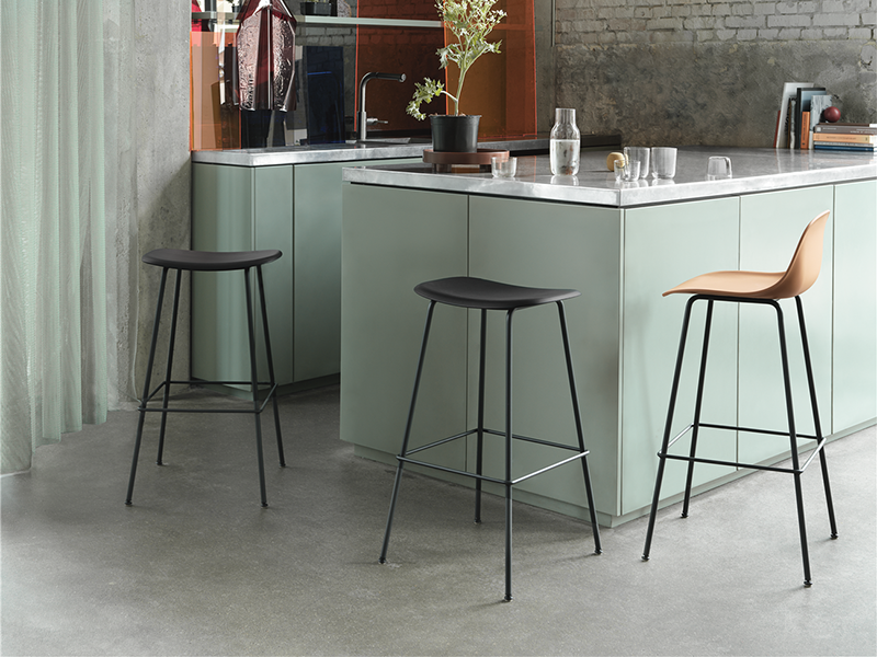 FIBER BAR STOOL TUBE BASE WITH BACKREST