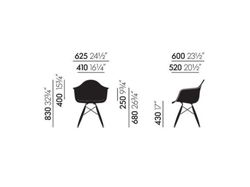 EAMES PLASTIC ARMCHAIR DAW RE