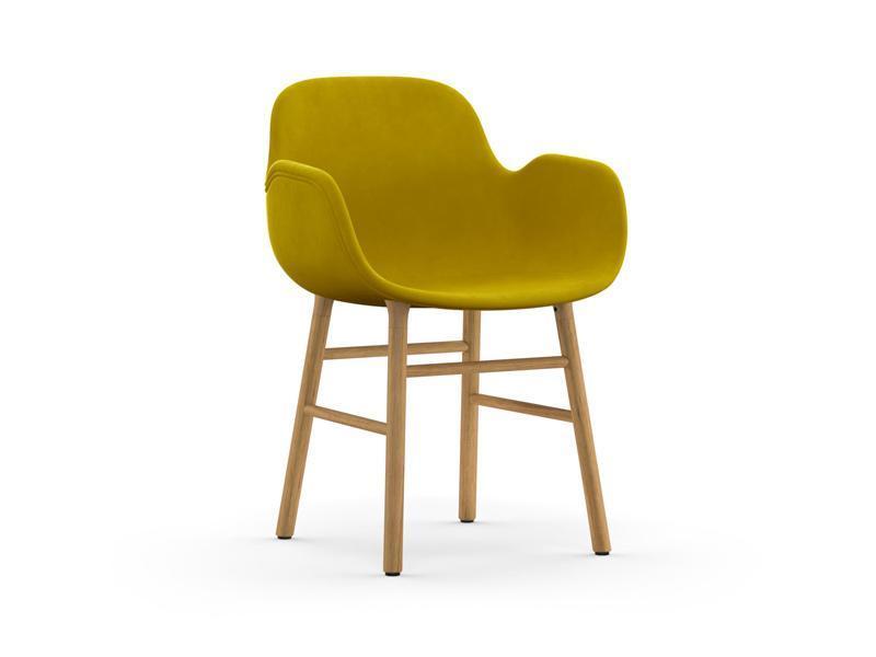 FORM ARMCHAIR WOOD BASE FULL UPHOLSTERY