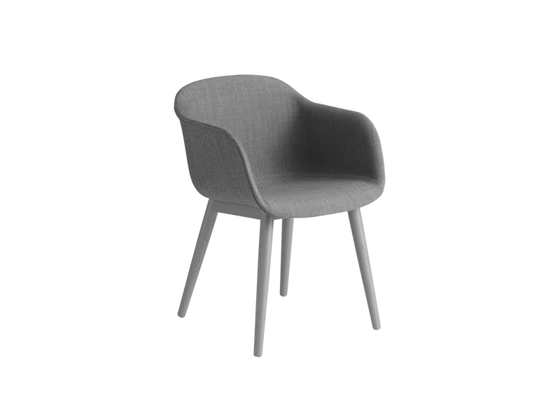 FIBER ARMCHAIR WOOD BASE FULL UPHOLSTERY