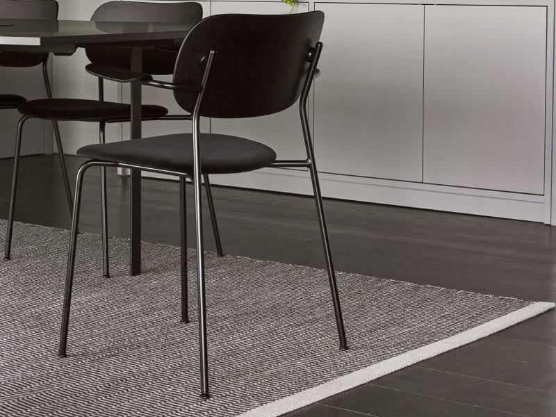 Co Chair With Armrest Seat Upholstered Chrome Base MENU-1176001