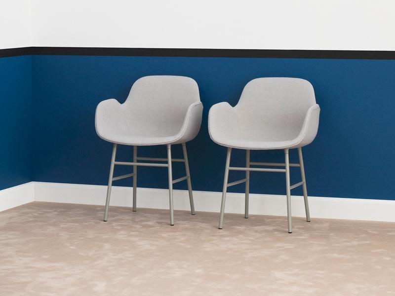 FORM ARMCHAIR STEEL BASE FULL UPHOLSTERY