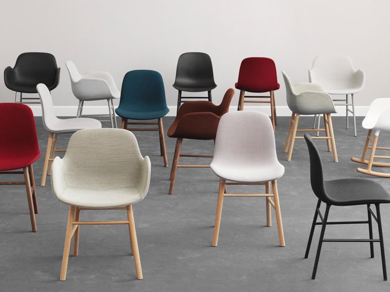 FORM ARMCHAIR WOOD BASE FULL UPHOLSTERY