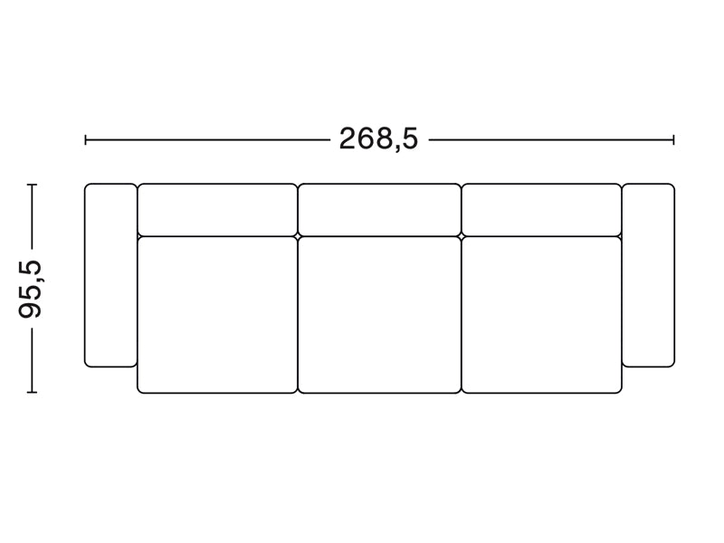 MAGS LOW ARMREST 3 SEATER COMBINATION 1