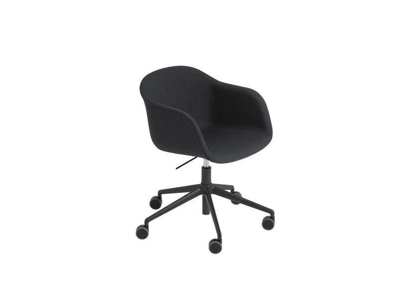 FIBER ARMCHAIR SWIVEL BASE W. CASTORS & GAS LIFT FULL UPHOLSTERY