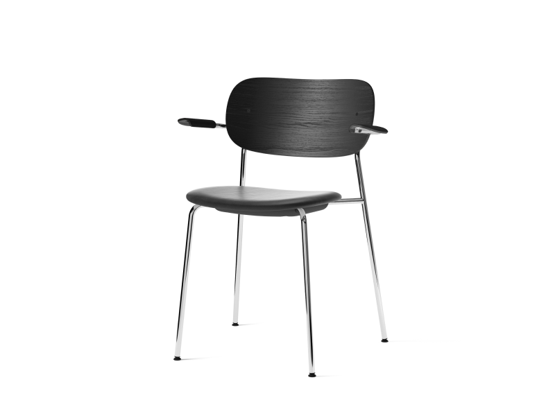 Co Chair With Armrest Seat Upholstered Chrome Base MENU-1176001