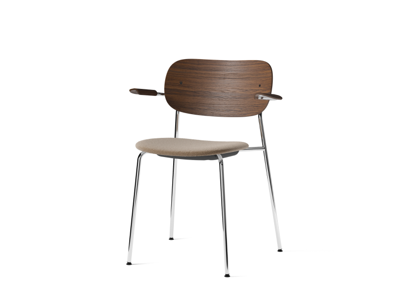Co Chair With Armrest Seat Upholstered Chrome Base MENU-1176001