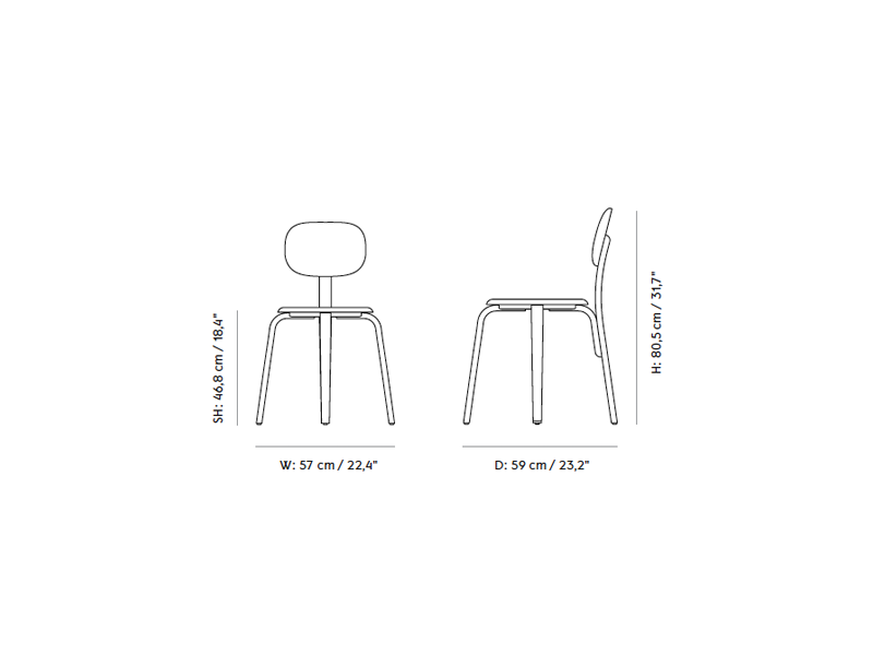 Afteroom Dining Chair Plus Wood Base Full Upholstery MENU-8355001