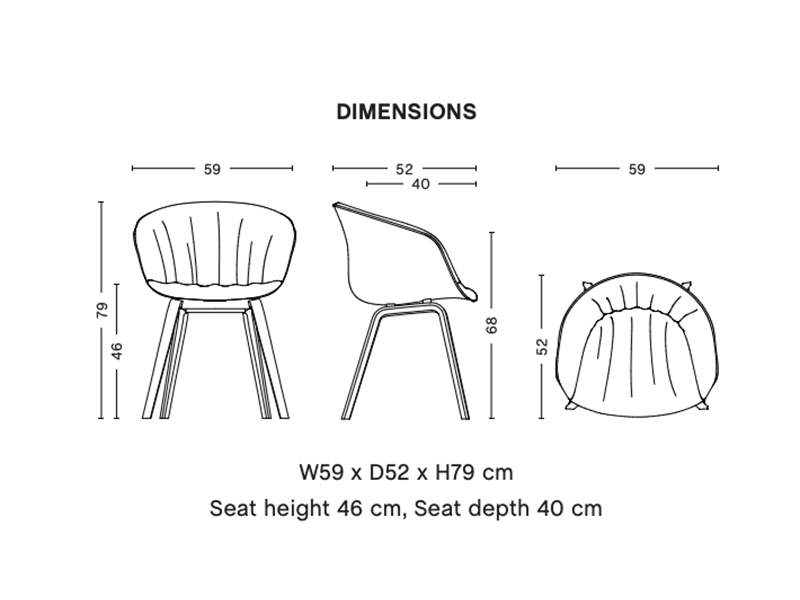 ABOUT A CHAIR - AAC 23 SOFT ARMCHAIR WOOD BASE