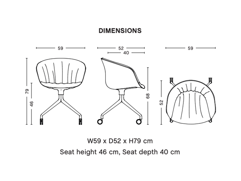 ABOUT A CHAIR - AAC 25 SOFT ARMCHAIR SWIVEL BASE & CASTORS