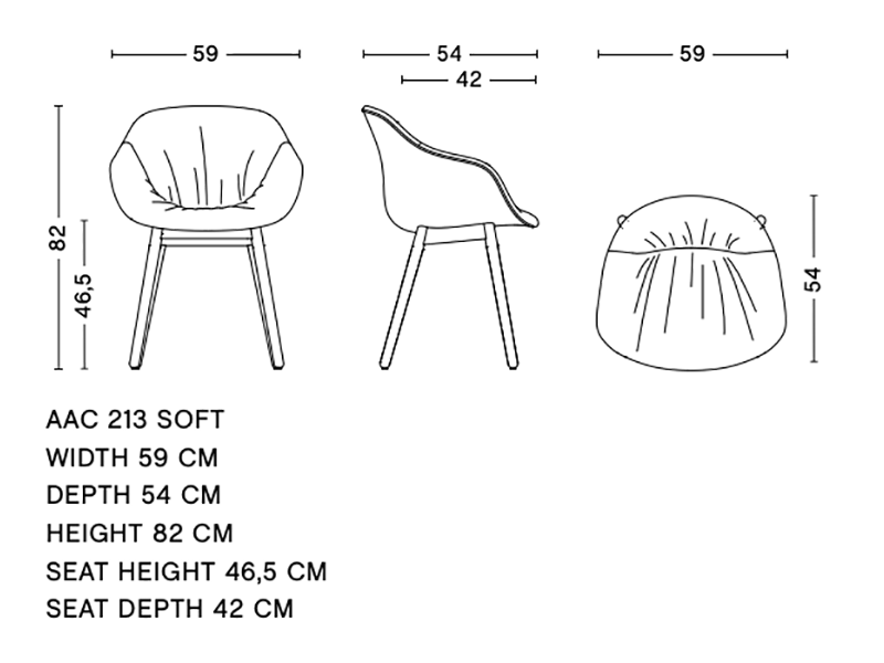 ABOUT A CHAIR - AAC 213 SOFT FULL UPHOLSTERY WOOD BASE R