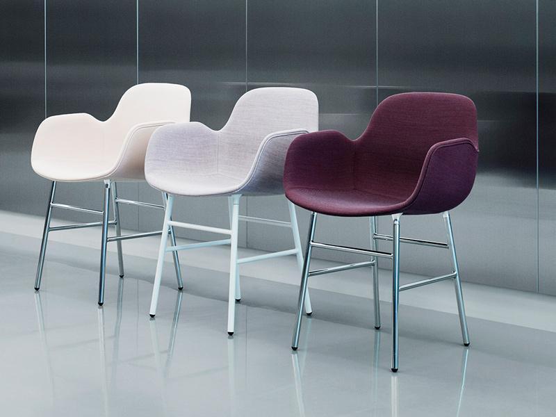 FORM ARMCHAIR STEEL BASE FULL UPHOLSTERY