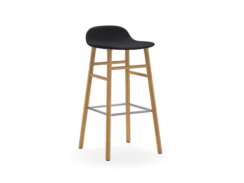 FORM BARSTOOL WOOD BASE FULL UPHOLSTERY