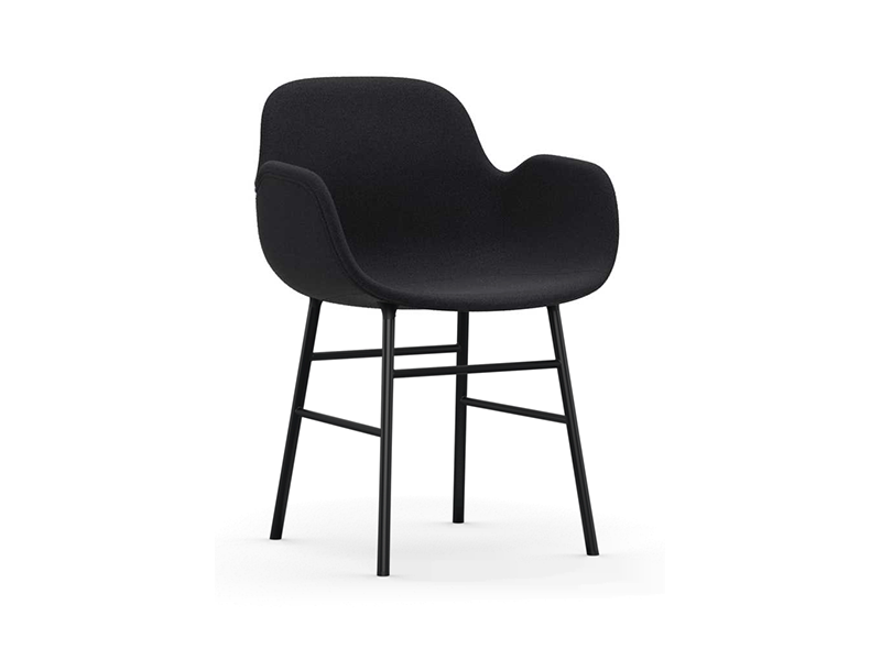 FORM ARMCHAIR STEEL BASE FULL UPHOLSTERY