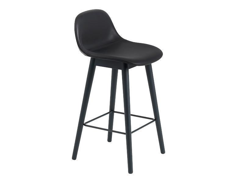 FIBER COUNTER / BAR STOOL WITH BACKREST WOOD BASE FULL UPHOLSTERY
