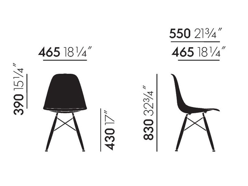 EAMES FIBERGLASS SIDE CHAIR DSW